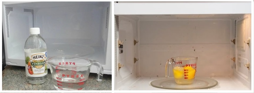 Methods for quick microwave cleaning with proven products