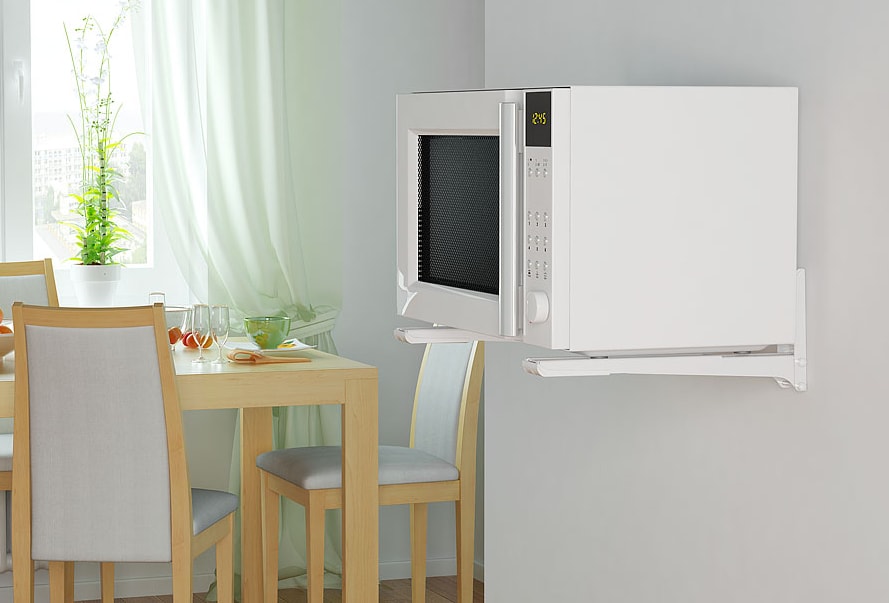 Microwave in the kitchen - accommodation options (photo) and a do-it-yourself bracket