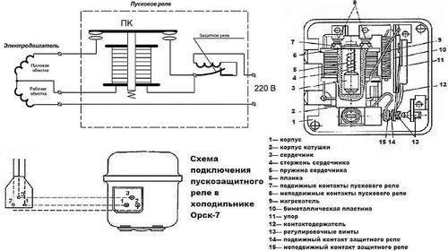 Independent connection and adjustment of the refrigerator relay